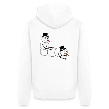 schneemann sex ficken pollen doggy style von hinte - Unisex Premium Bio Zip Hoodie - Weiß - Hinten - Thijin (182cm)