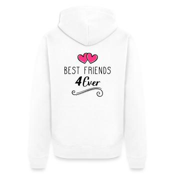 best friends 4 ever design - Unisex Premium Bio Zip Hoodie - Weiß - Hinten - Thijin (182cm)