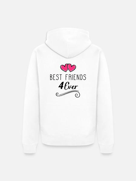 best friends 4 ever design - Unisex Premium Bio Zip Hoodie - Weiß