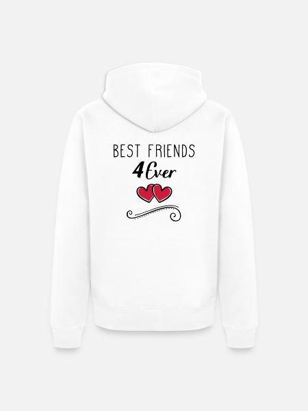 best friends 4 ever - Unisex Premium Bio Zip Hoodie - Weiß