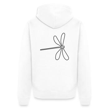 libelle - Unisex Premium Bio Zip Hoodie - Weiß - Hinten - Thijin (182cm)
