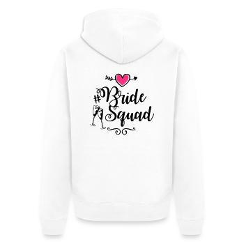 bride squad heart - Unisex Premium Bio Zip Hoodie - Weiß - Hinten - Thijin (182cm)
