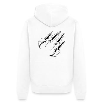 krallen_01 - Unisex Premium Bio Zip Hoodie - Weiß - Hinten - Thijin (182cm)