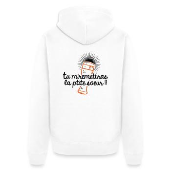 La petite soeur - Veste à capuche bio Premium Unisexe - blanc - Dos - Thijin (182cm)