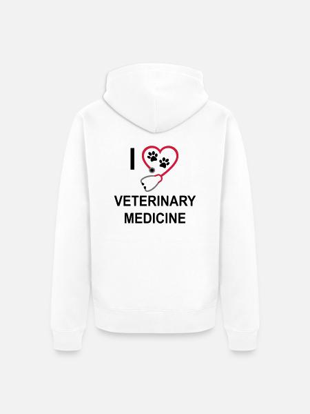 I love veterinary medicine - Unisex Premium Organic Zip Hoodie - white