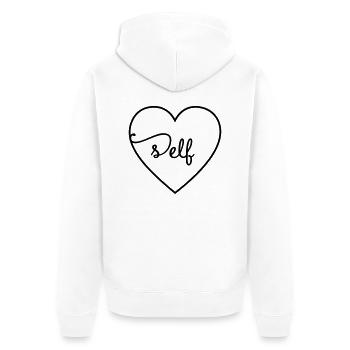 Self love - Unisex Premium Organic Zip Hoodie - white - Back - Thijin (182cm)