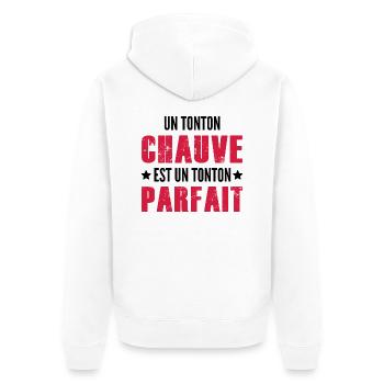 un Tonton Chauve est un Tonton Parfait - Veste à capuche bio Premium Unisexe - blanc - Dos - Thijin (182cm)