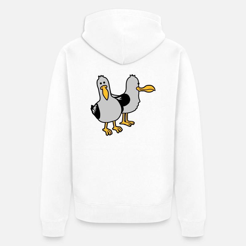 Gang 2 drôles de mouettes - Veste à capuche bio Premium Unisexe - blanc