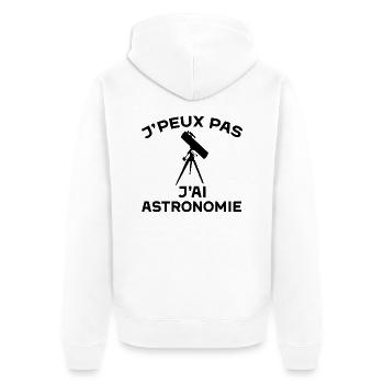 J'peux pas j'ai astronomie cadeau astronomie homme - Veste à capuche bio Premium Unisexe - blanc - Dos - Thijin (182cm)