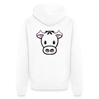 Kuh süß Tier Bauernhof Tiere lustig Kühe neu 16 - Unisex Premium Bio Zip Hoodie - Weiß - Hinten - Thijin (182cm)