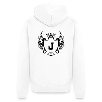 Coat of arms J - Unisex Premium Organic Zip Hoodie - white - Back - Thijin (182cm)