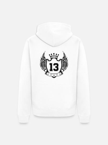 Wappen 13 - Unisex Premium Bio Zip Hoodie - Weiß