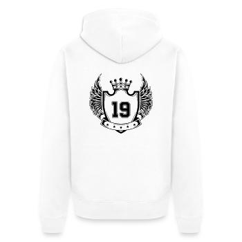 Coat of arms 19 - Unisex Premium Organic Zip Hoodie - white - Back - Thijin (182cm)