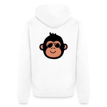Monkey Cool - Veste à capuche bio Premium Unisexe - blanc - Dos - Thijin (182cm)