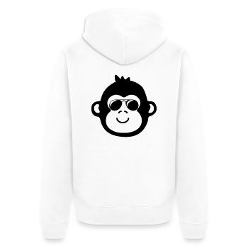 Monkey Cool - Veste à capuche bio Premium Unisexe - blanc - Dos - Thijin (182cm)