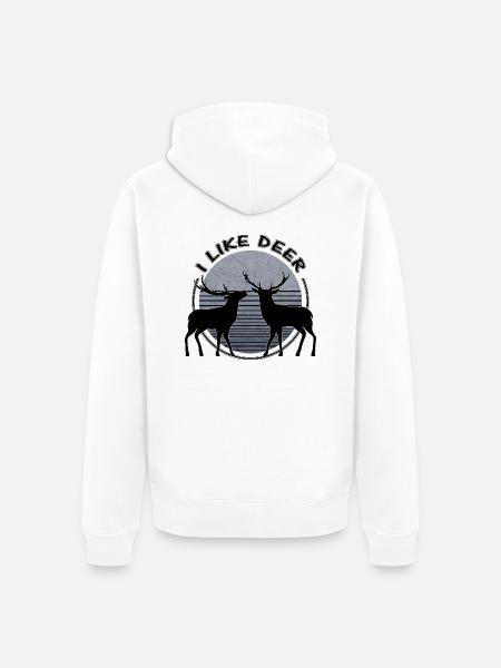 Cerf - Veste à capuche bio Premium Unisexe - blanc