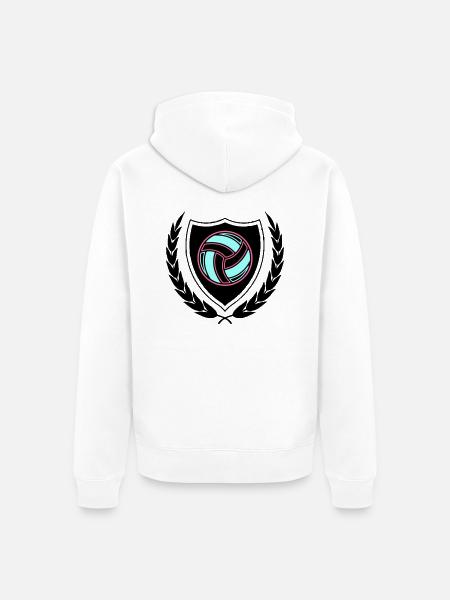 handball wappen - Unisex Premium Bio Zip Hoodie - Weiß