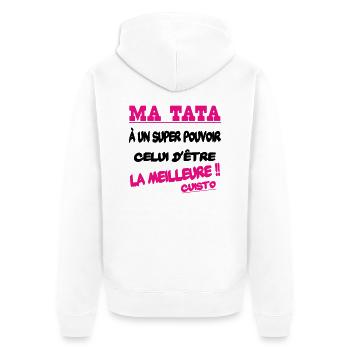 Ma tata la meilleure cuisto - Veste à capuche bio Premium Unisexe - blanc - Dos - Thijin (182cm)