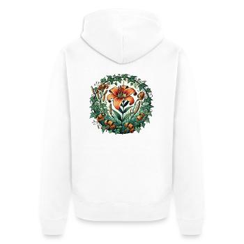 Tiger Lily - Unisex Premium Organic Zip Hoodie - white - Back - Thijin (182cm)