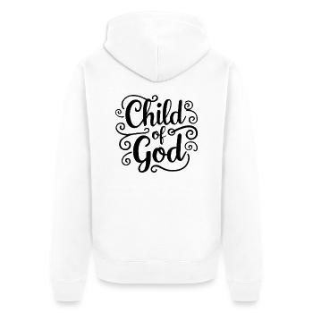 Kind Gottes - Unisex Premium Bio Zip Hoodie - Weiß - Hinten - Thijin (182cm)