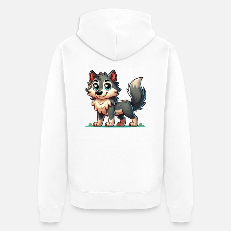Bande dessinée Loup 1 - Veste à capuche bio Premium Unisexe - blanc