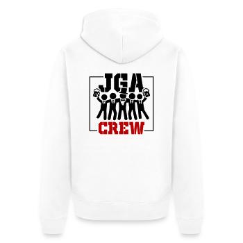 Jga Crew Junggesellenabschied Bräutigam - Unisex Premium Bio Zip Hoodie - Weiß - Hinten - Thijin (182cm)
