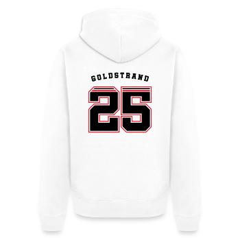 Goldstrand 2025 Trikot - Unisex Premium Bio Zip Hoodie - Weiß - Hinten - Thijin (182cm)