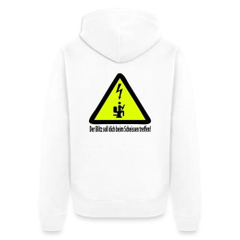 Le flash vous attendra à chier! - Veste à capuche bio Premium Unisexe - blanc - Dos - Thijin (182cm)
