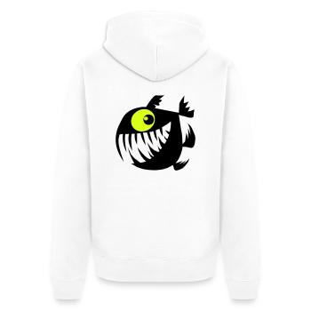 Merry Perry - Unisex Premium Organic Zip Hoodie - white - Back - Thijin (182cm)