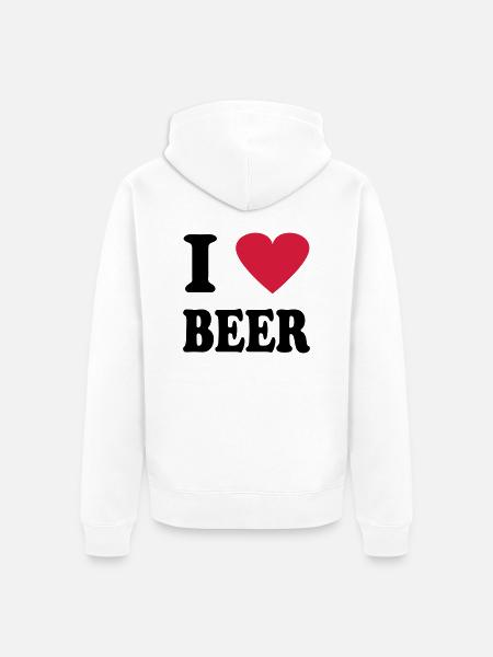 beer - Unisex Premium Bio Zip Hoodie - Weiß