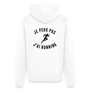 je peux pas j'ai running - Veste à capuche bio Premium Unisexe - blanc - Dos - Thijin (182cm)