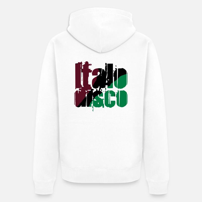 Italo Disco - Veste à capuche bio Premium Unisexe - blanc