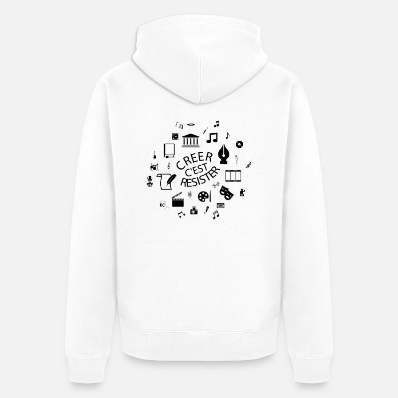 créer c'est résister - Veste à capuche bio Premium Unisexe - blanc