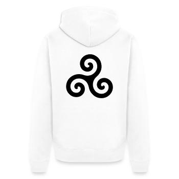 celtic symbol - Unisex Premium Bio Zip Hoodie - Weiß - Hinten - Thijin (182cm)
