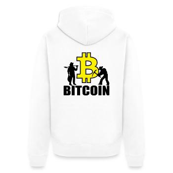 Bitcoin Satoshi Nakamoto - Unisex Premium Bio Zip Hoodie - Weiß - Hinten - Thijin (182cm)