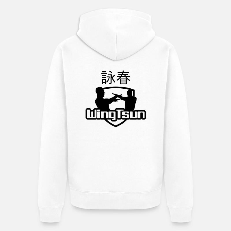 wingtsun1a - Unisex Premium Bio Zip Hoodie - Weiß