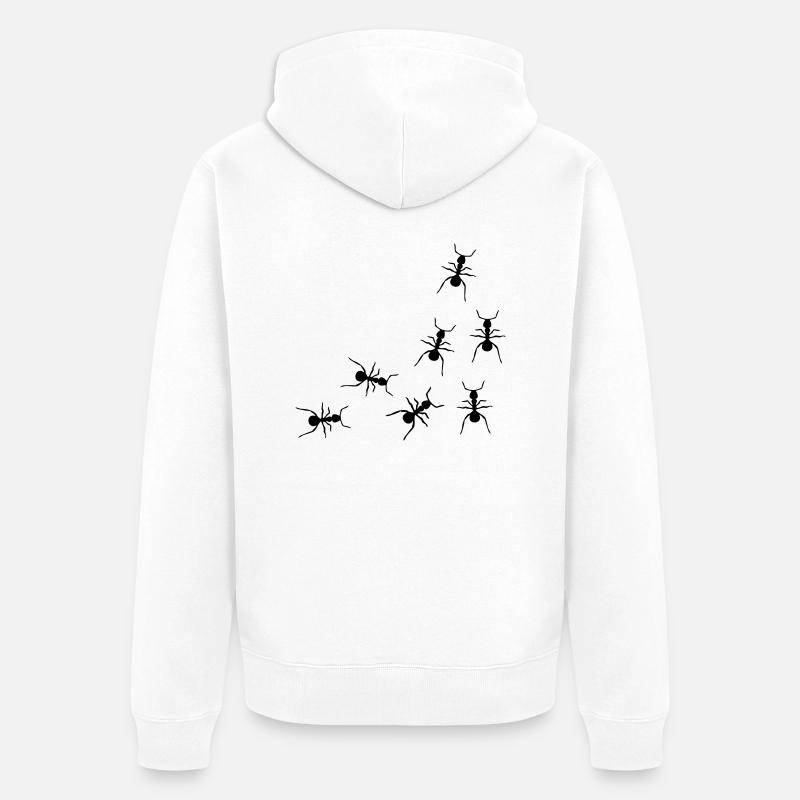 les fourmis - Veste à capuche bio Premium Unisexe - blanc