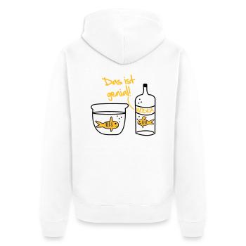 Goldfish vodka Design - Unisex Premium Organic Zip Hoodie - white - Back - Thijin (182cm)