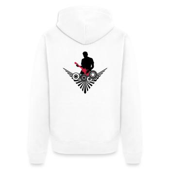 gitarrist - Unisex Premium Bio Zip Hoodie - Weiß - Hinten - Thijin (182cm)