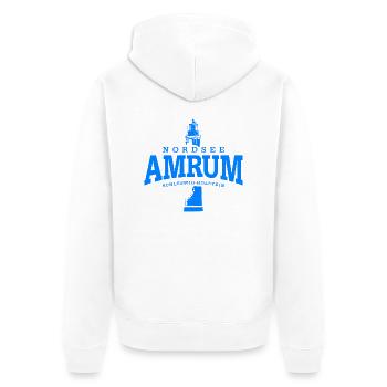 Amrum mer du Nord (Bleu) - Veste à capuche bio Premium Unisexe - blanc - Dos - Thijin (182cm)
