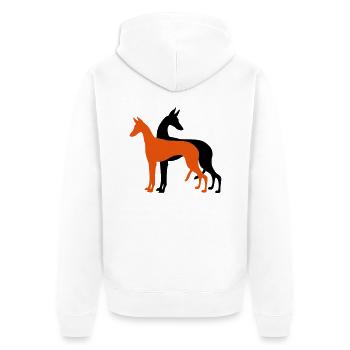 Couple de podencos - Unisex Premium Organic Zip Hoodie - white - Back - Thijin (182cm)