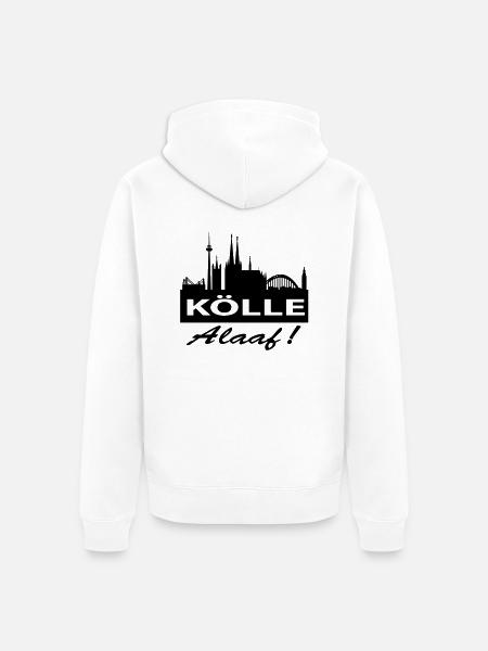 Skyline Köln - Koelle Alaaf! - Karneval - Premium økologisk unisex-hættejakke - hvid