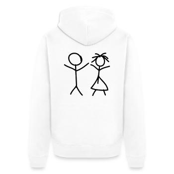 Mom And Dad - Unisex Premium Bio Zip Hoodie - Weiß - Hinten - Thijin (182cm)