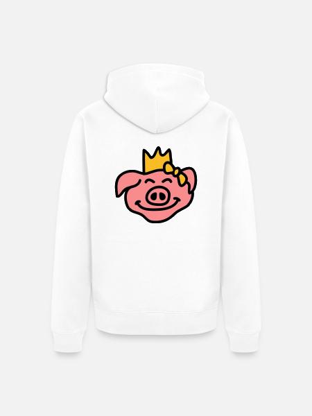 Pricess Pig Head - Veste à capuche bio Premium Unisexe - blanc