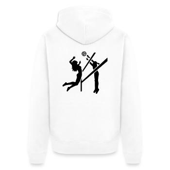 Volleyball - Unisex Premium Organic Zip Hoodie - white - Back - Thijin (182cm)
