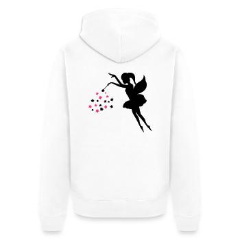 fee2 - Unisex Premium Bio Zip Hoodie - Weiß - Hinten - Thijin (182cm)