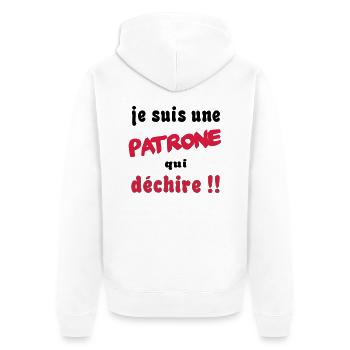 Je suis une patrone qui déchire - Unisex Premium Organic Zip Hoodie - white - Back - Thijin (182cm)
