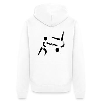 Aikido - Unisex Premium Organic Zip Hoodie - white - Back - Thijin (182cm)