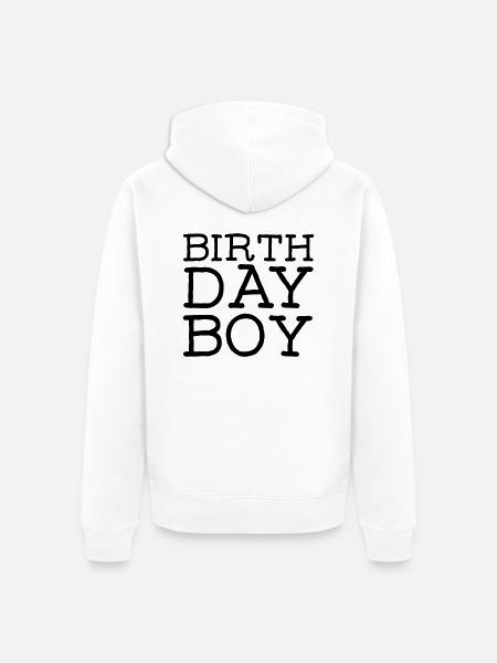 Birthday Boy - Unisex Premium Organic Zip Hoodie - white