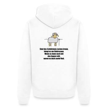 schaefchen - Unisex Premium Bio Zip Hoodie - Weiß - Hinten - Thijin (182cm)